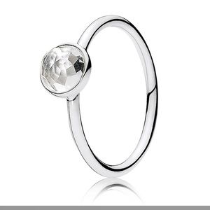 Pandora April Droplet Ring Crystal AUTHENTIC
